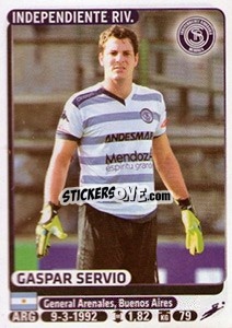 Sticker Gaspar Servio - Fùtbol Argentino 2015 - Panini