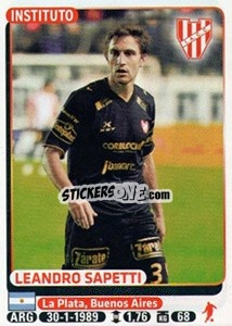 Sticker Leandro Sapetti - Fùtbol Argentino 2015 - Panini