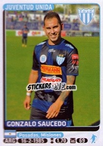 Sticker Gonzalo Saucedo - Fùtbol Argentino 2015 - Panini