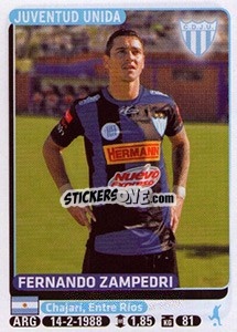 Cromo Fernando Zampedri - Fùtbol Argentino 2015 - Panini