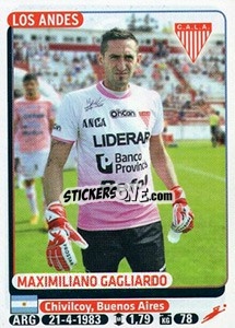 Cromo Maximiliano Gagliardo - Fùtbol Argentino 2015 n. 607 - Panini