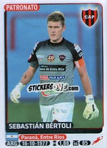 Sticker Sebastian Bertoli - Fùtbol Argentino 2015 - Panini