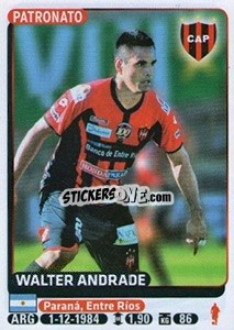 Sticker Walter Andrade - Fùtbol Argentino 2015 n. 617 - Panini