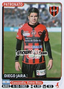 Sticker Diego Jara - Fùtbol Argentino 2015 n. 620 - Panini