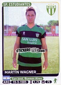 Figurina Martin Wagner - Fùtbol Argentino 2015 - Panini