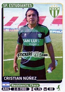 Cromo Cristian Nuñez - Fùtbol Argentino 2015 - Panini