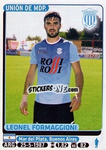 Sticker Leonel Formaggioni - Fùtbol Argentino 2015 - Panini