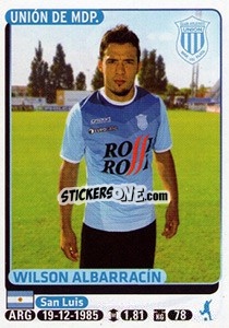 Sticker Wilson Albarracin - Fùtbol Argentino 2015 - Panini