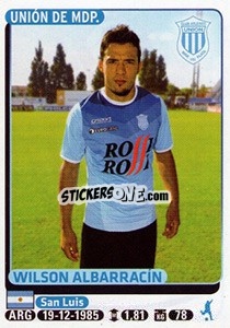 Figurina Wilson Albarracin - Fùtbol Argentino 2015 - Panini