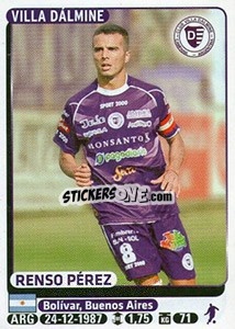 Sticker Renso Perez - Fùtbol Argentino 2015 - Panini