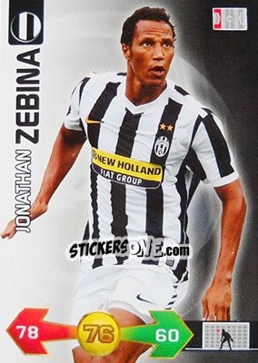 Sticker Jonathan Zebina - Calciatori 2009-2010. Adrenalyn XL n. 176 - Panini
