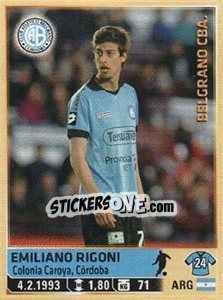 Sticker Emiliano Rigoni - Fùtbol Argentino 2014 n. 64 - Panini
