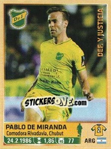 Sticker De Miranda - Fùtbol Argentino 2014 n. 89 - Panini