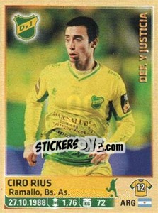 Sticker Rius - Fùtbol Argentino 2014 n. 99 - Panini