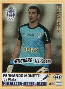 Sticker Monetti - Fùtbol Argentino 2014 n. 117 - Panini
