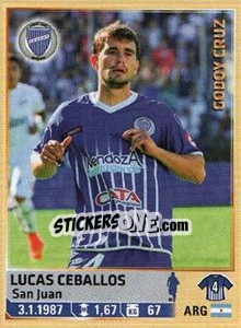 Sticker Ceballos - Fùtbol Argentino 2014 n. 134 - Panini