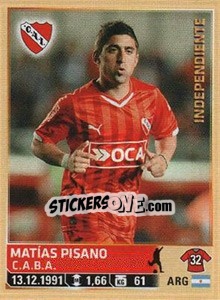 Sticker Pisano - Fùtbol Argentino 2014 n. 159 - Panini