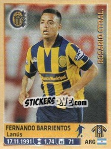 Sticker Barrientos - Fùtbol Argentino 2014 n. 261 - Panini