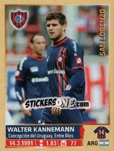 Sticker Kannemann - Fùtbol Argentino 2014 n. 274 - Panini