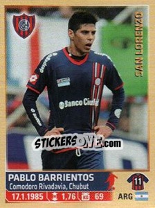 Sticker Pablo Barrientos - Fùtbol Argentino 2014 n. 276 - Panini