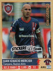 Sticker Mercier - Fùtbol Argentino 2014 n. 277 - Panini