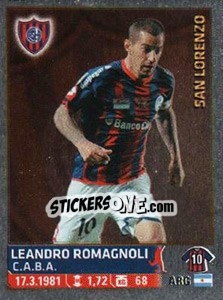 Sticker Leandro Romagnoli - Fùtbol Argentino 2014 n. 282 - Panini