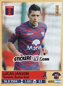 Sticker Janson - Fùtbol Argentino 2014 n. 297 - Panini