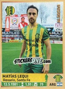 Sticker Lequi - Fùtbol Argentino 2014 n. 319 - Panini