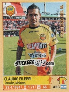 Sticker Claudio Fileppi - Fùtbol Argentino 2014 n. 367 - Panini