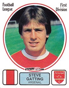 Sticker Steve Gatting - UK Football 1981-1982 n. 8 - Panini