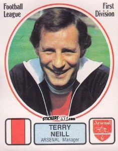 Figurina Terry Neill - UK Football 1981-1982 n. 11 - Panini