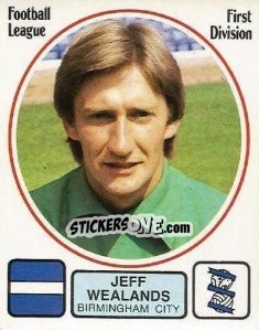 Figurina Jeff Wealands - UK Football 1981-1982 - Panini