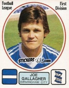 Figurina Joe Gallagher - UK Football 1981-1982 - Panini