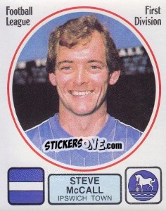 Figurina Steve McCall - UK Football 1981-1982 - Panini