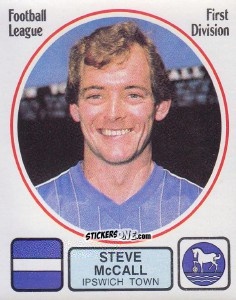 Figurina Steve McCall - UK Football 1981-1982 - Panini