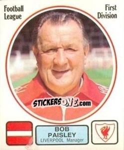 Figurina Bob Paisley - UK Football 1981-1982 - Panini