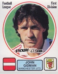 Cromo John Gidman - UK Football 1981-1982 - Panini