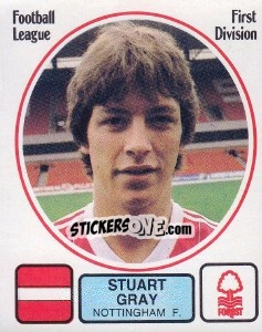 Sticker Stuart Gray - UK Football 1981-1982 - Panini