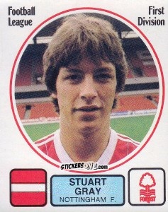 Sticker Stuart Gray - UK Football 1981-1982 n. 189 - Panini