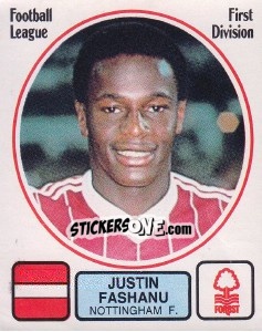 Figurina Justin Fashanu - UK Football 1981-1982 - Panini