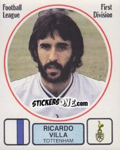 Sticker Ricardo Villa - UK Football 1981-1982 - Panini