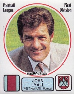 Sticker John Lyall - UK Football 1981-1982 n. 311 - Panini