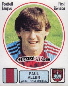 Figurina Paul Allen - UK Football 1981-1982 - Panini