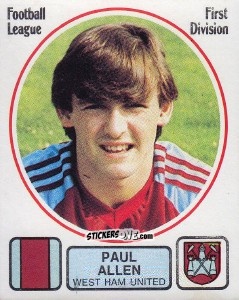 Figurina Paul Allen - UK Football 1981-1982 - Panini