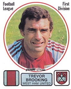 Sticker Trevor Brooking - UK Football 1981-1982 n. 314 - Panini