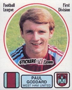 Figurina Paul Goddard - UK Football 1981-1982 - Panini