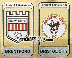 Cromo Badge Brentford / Badge Bristol City - UK Football 1981-1982 - Panini