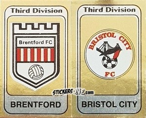 Sticker Badge Brentford / Badge Bristol City - UK Football 1981-1982 n. 377 - Panini