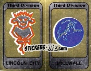 Figurina Badge Lincoln City / Badge Millwall - UK Football 1981-1982 - Panini