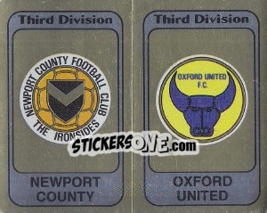 Sticker Badge Newport County / Badge Oxford United - UK Football 1981-1982 - Panini